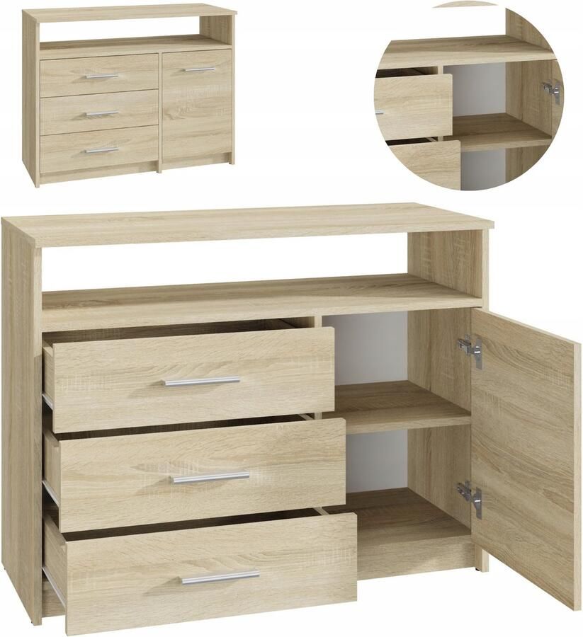 Ufc Kast BODO 1D3SO 100 SONOMA laden boekenkast