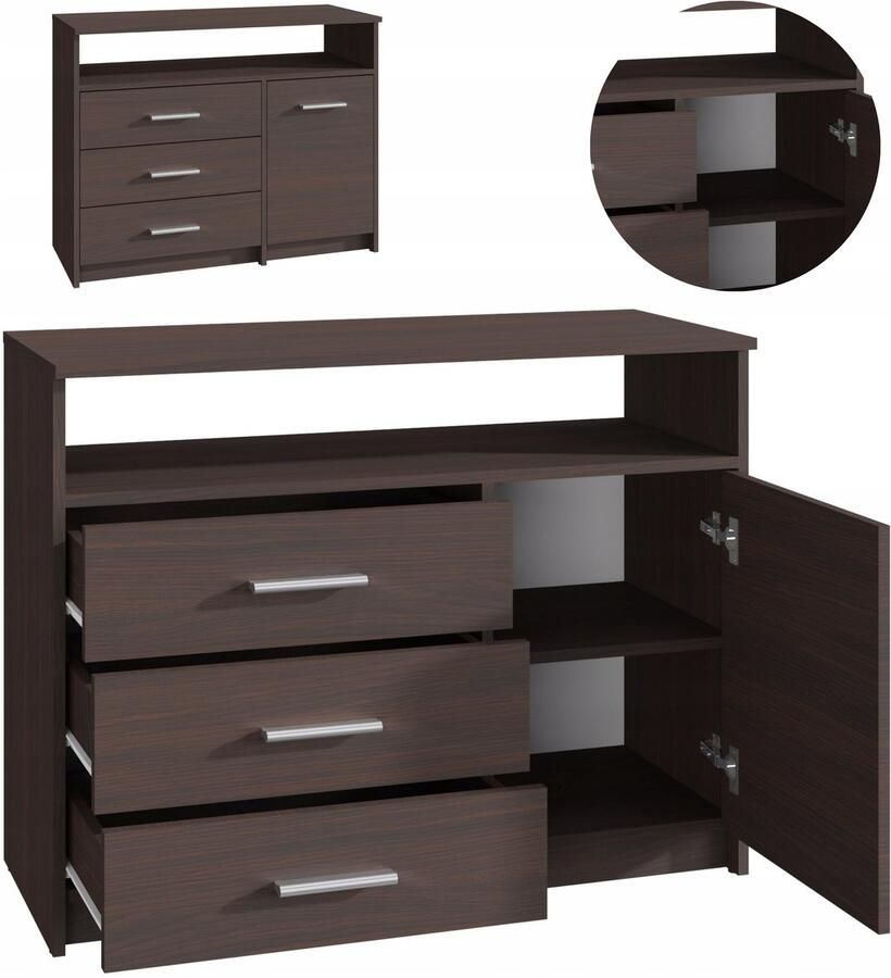 Ufc Kast BODO 1D3SO 100 WENGE laden boekenkast