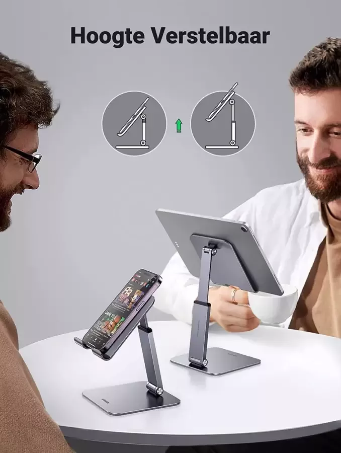 Ugreen Tabletstandaard Aluminium verstelbare iPad-standaard Compatibel met apparaten tot 12 9 inch