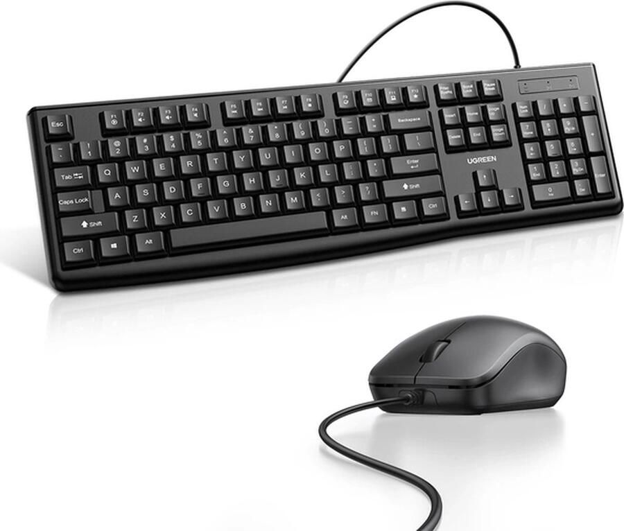 Ugreen Bedraad Toetsenbord en muis QWERTY Zwart