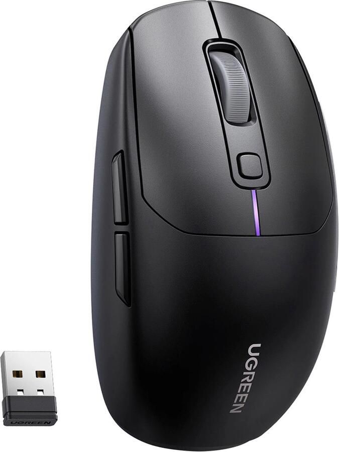 Ugreen MU103 Bluetooth 5.0 computermuis 2 4GHz USB-ontvanger zwart