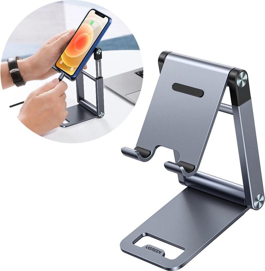 Ugreen opvouwbare standaard smartphonestandaard telefoonstatief grijs (LP263)