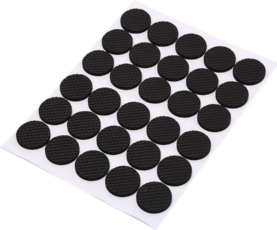 Ulanax 24 Stuks Zelfklevende Meubelonderzetters Anti-slip Anti-kras Rubberen Stoelbeschermers Zwart Rond