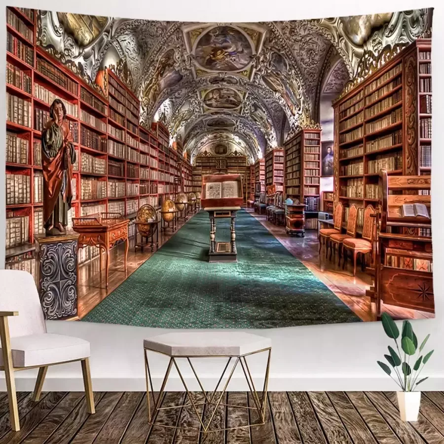 Ulticool Wandkleed binnen Vaderdag Cadeau Idee Cadeaupakket Pakket Top 10 Bibliotheek Boeken Kast 200 x 150 cm Groot wandtapijt Poster Kamer Slaapkamer Woonkamer Decoratie Accesoires Cadeau Tiener Jongen Meisje 10 11 12 13 14 15 16 Jaar