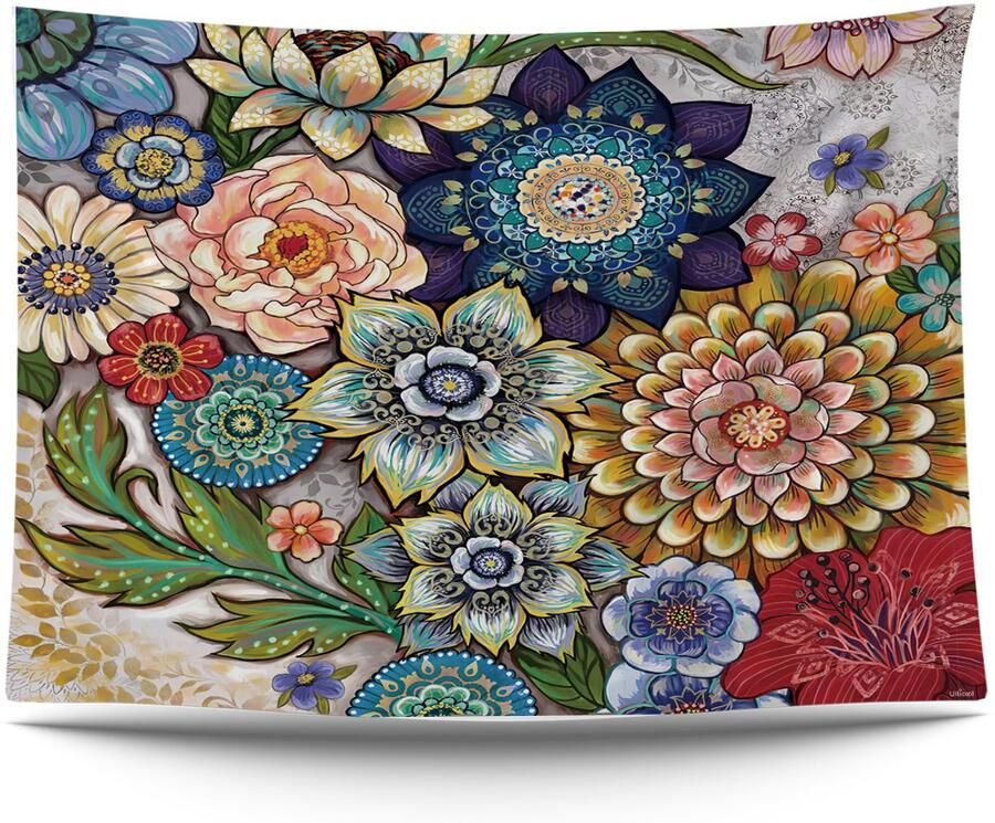 Ulticool Wandkleed 200x150 cm – Bloemen Natuur Kunst – met Bevestigingspinnen voor Binnen Buiten Tuinposter Wandtapijt Tuintapijt Buitenkleed Decoratie Schilderijen Posters Kunstbloemen Cadeau Idee voor Mama Moeder Vrouw Cadeautje Populair