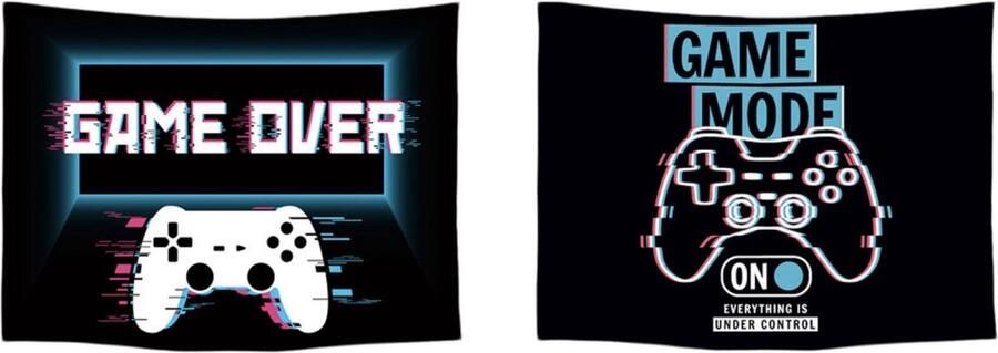 Ulticool Wandkleed Set van 2 Controller Gaming Accesoires voor je Setup Kamer voor Binnen & Buiten Wandtapijt Wanddoek Stof Poster Backdrop Frame Decoratie Woonkamer Houder ps5 Playstation Game Lamp Cadeau Tiener Jongen 9 10 11 12 jaar Gadgets
