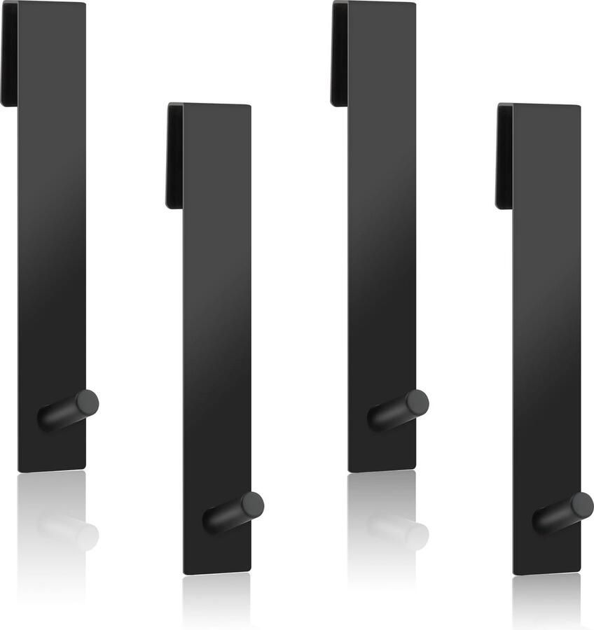 Ultiluxe 4 stuks douchewand haken Zwart Met rubber bescherming Ophanghaken roestvrij staal Handdoekhouder zonder boren Badkamer wandhaken Industriële douchehaken Kapstok kledinghaken garderobehaken