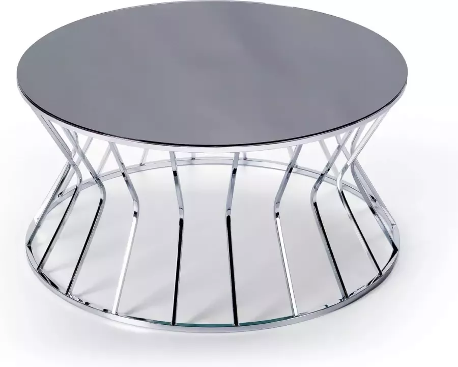 Ultra Luxury Living OZIGO Metal Salontafel Antraciet Zilver Chroom