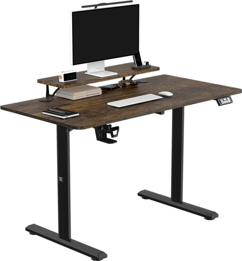 Ultradesk HIGHLANDER – Bureau voor Gaming Home Office & Kantoor – Bruin – 120 x 60 cm – Elektrisch verstelbaar – Ergonomisch