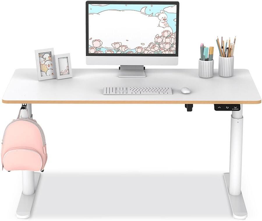 Ultradesk PULSAR – Elektrisch Verstelbaar Bureau – Wit – Compact Gaming- & Werkbureau – Voor Thuis Kantoor & Studieruimte