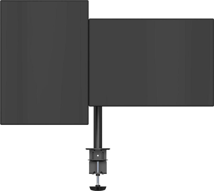 Ultradesk SKELETON DOUBLE – Dubbele Monitorarm tot 27” – Verstelbare Monitorhouder met 360° Rotatie Kantel- & Hoogteverstelling Kabelbeheer – VESA 75x75 & 100x100