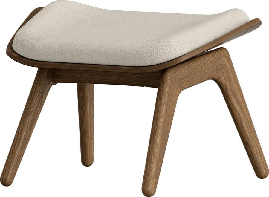 UMAGE The Reader Ottoman Voetenbank Eikenhout Duurzame Stof Voetsteun bij Fauteuil Krukje Donker Eiken White Sands 60 x 46 x 42 cm