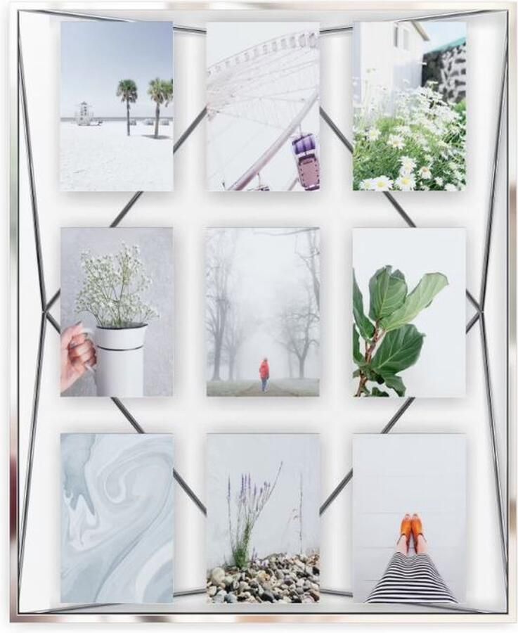 Umbra 1013500-158 Chroom Fotolijst voor meerdere foto's Tafel Muur Rechthoekig Landschap portret 460 5 mm