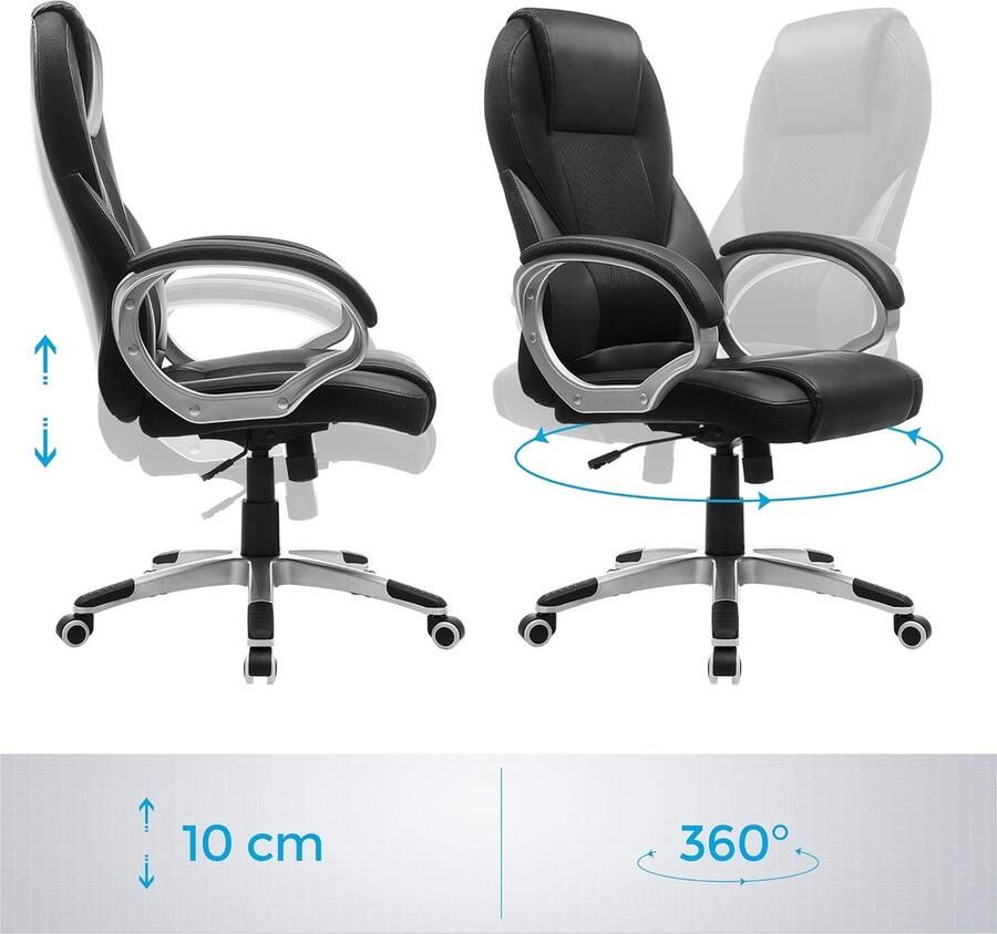 Unbradned Bureaustoel office chair bekleding Groot Zwart
