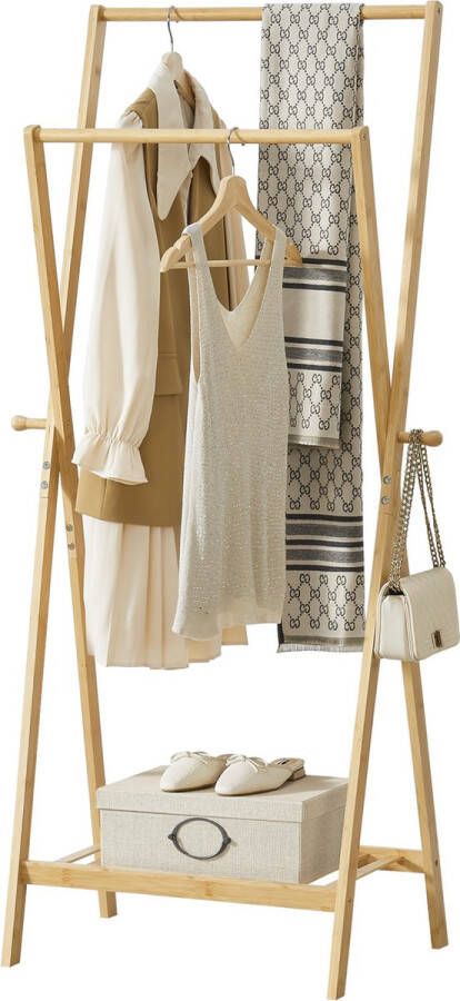 Unbranded Bamboe Kledingrek Redy Met Kapstok 60x42x150 cm Milieuvriendelijk materiaal Stijlvolle uitstraling - Foto 2