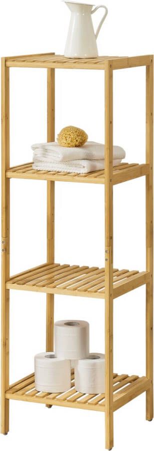 Unbranded Bamboe Opbergrek Marcio Staand Rek Met 4 Planken Minimalistisch Design