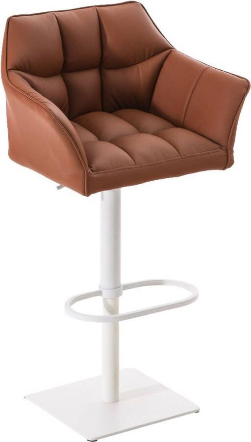 In and outdoor match Barkruk Abel Bruin Kunstleer Met rugleuning en armleuning Ergonomisch Set van 1 In hoogte verstelbaar Deluxe