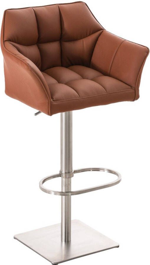 In and outdoor match Barkruk Bevan Bruin Kunstleer Met rugleuning en armleuning Ergonomisch Set van 1 In hoogte verstelbaar Deluxe