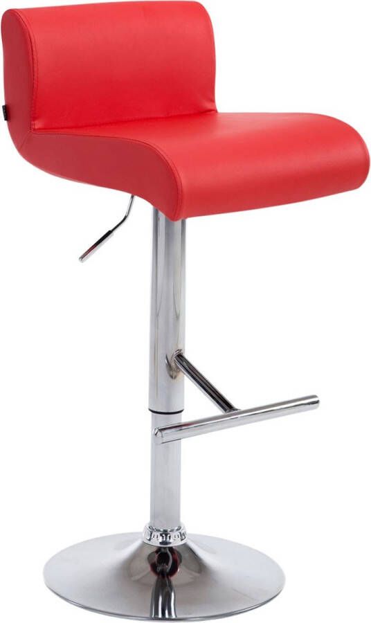 Inandoutdoormatch Barkruk deluxe Met rugleuning In hoogte verstelbaar Set van 1 Ergonomische barstoelen Keuken Rood 64-84cm Vaderdag cadeau