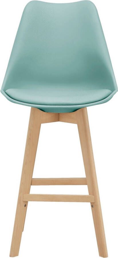 Unbranded Barkruk Ernesto Set van 4 Imitatieleer en Beuken 105x48x58 cm Mint Modern Design