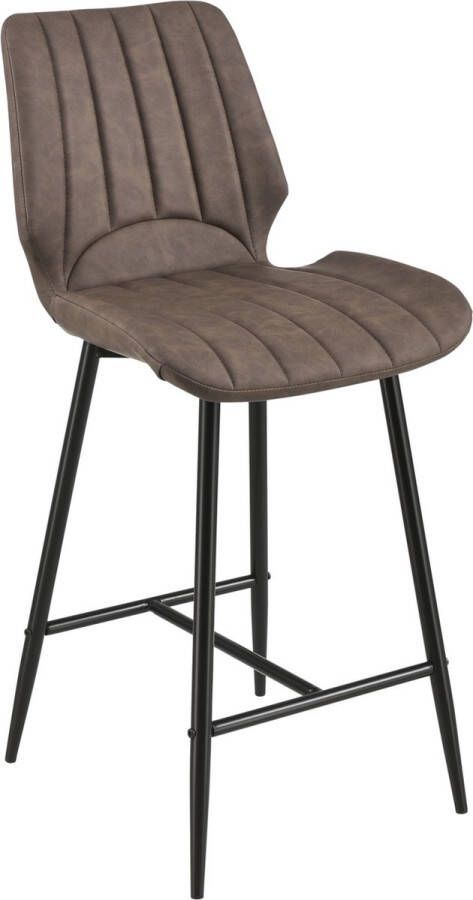 Unbranded Barkruk Flora 102 5x46 5x51 Set van 6 Kunstleer Donkerbruin Hoogwaardig design Luxe uitstraling