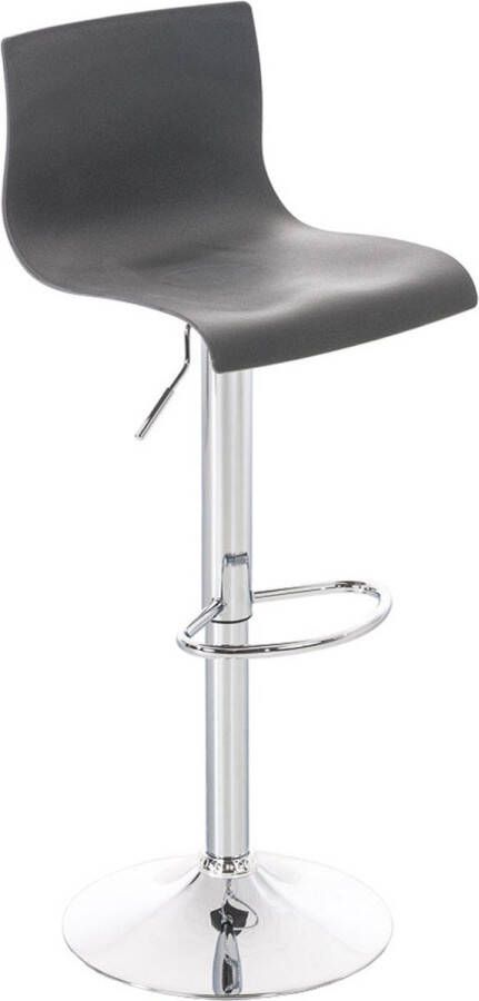 Inandoutdoormatch Barkruk Helena lichtgrijs kunststof zitting chromen poten in hoogte verstelbaar zithoogte 59 tot 80 cm deluxe Vaderdag cadeau