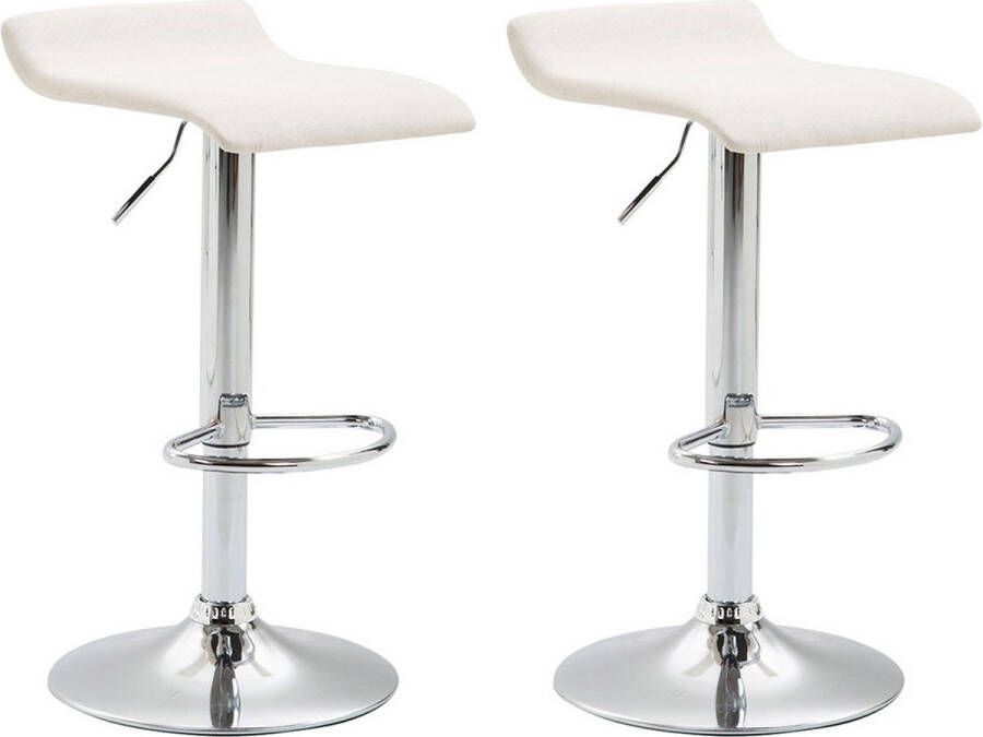 Inandoutdoormatch Barkruk Raymundo Deluxe Wit Modern Design Set van 2 Voetsteun Voor Keuken en Bar Gestoffeerde Zitting Vaderdag cadeau