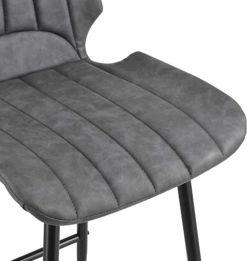 Unbranded Barkruk Remi 102 5x46 5x51cm Set van 4 Kunstleer en Metaal Donkergrijs Hoogwaardig design Stijlvolle uitstraling