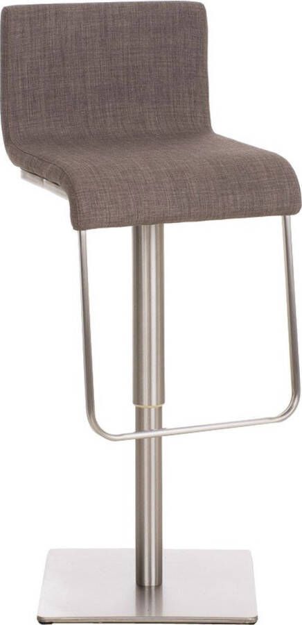 Inandoutdoormatch Barstoel Orgin In hoogte verstelbaar RVS Barkruk met rugleuning Set van 1 Ergonomisch Barstoelen voor keuken of kantine Grijs Zithoogte 55-78 cm Vaderdag cadeau