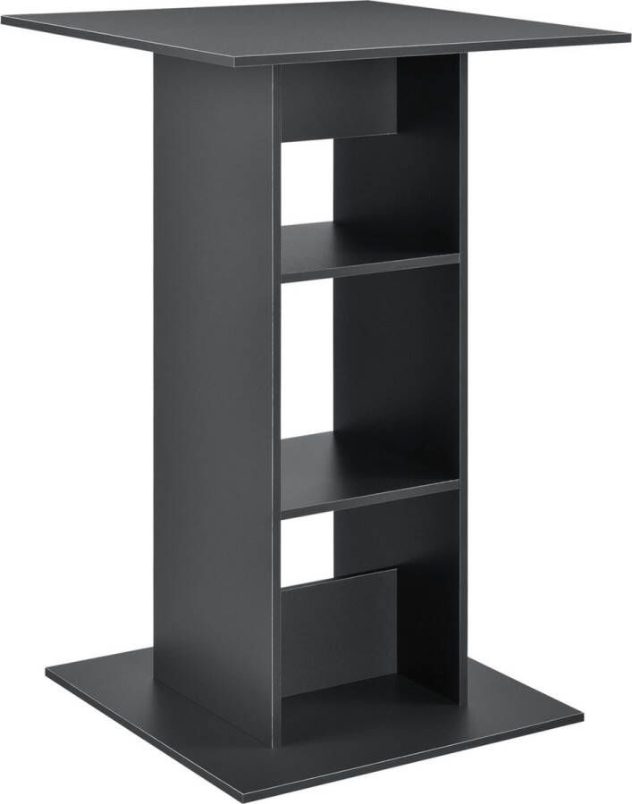 Unbranded Bartafel Ansel Met 3 Planken 70x70x110 cm Donkergrijs Spaanplaat Modern Design