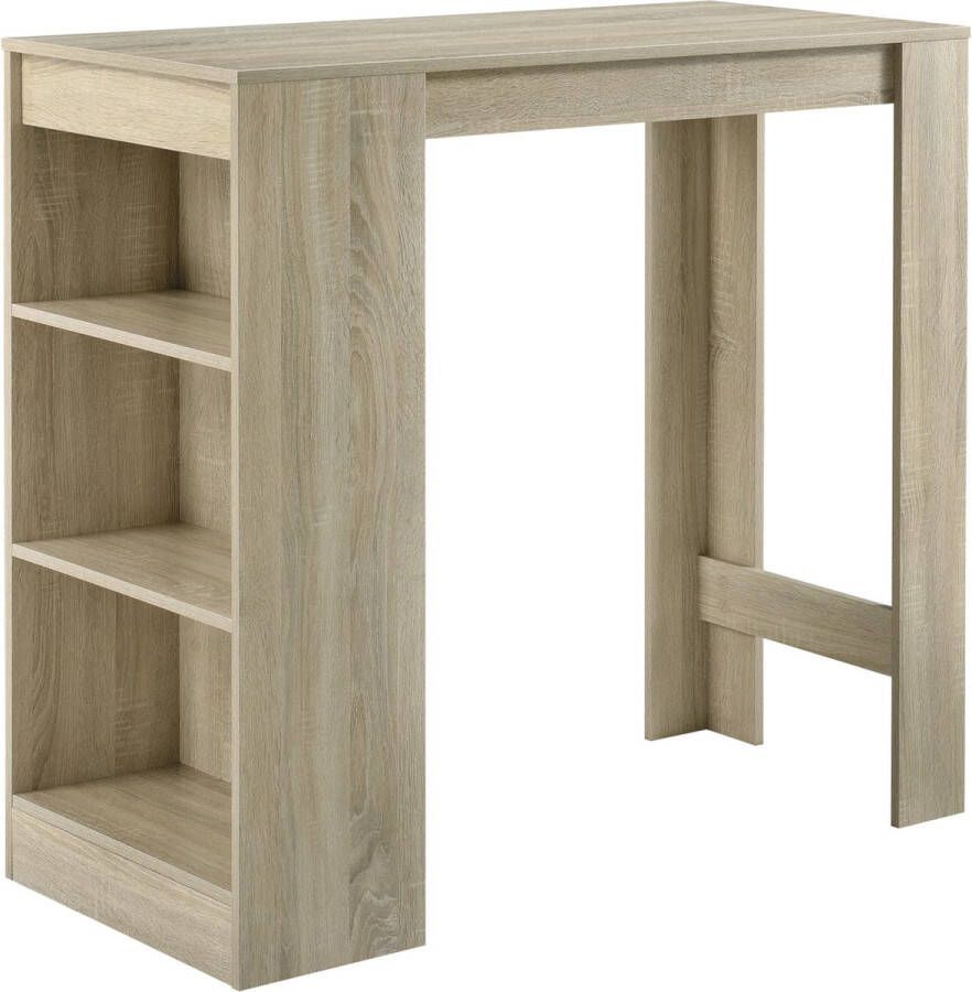 Unbranded Bartafel Camille Met 3 Planken 110x50x103 cm Eikenkleurig Spaanplaat Modern Design