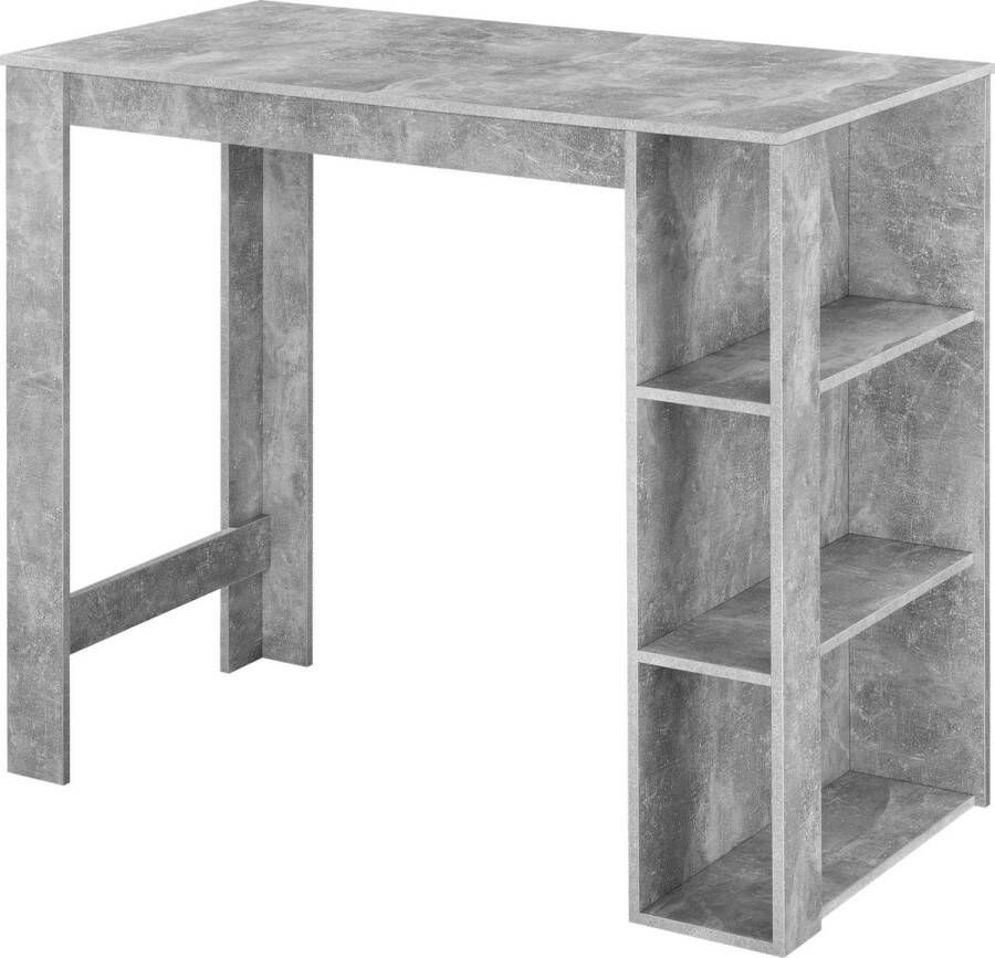 Unbranded Bartafel Cyril Met 3 Planken 120x60x105 5 cm Betonlook Spaanplaat Modern Design - Foto 1