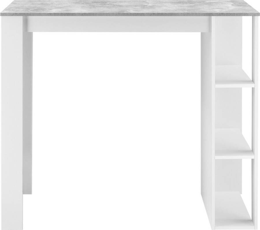 Unbranded Bartafel Frederica Met 3 Planken 120x60x105.5cm Wit en Betonkleurig Spaanplaat Modern Design - Foto 2