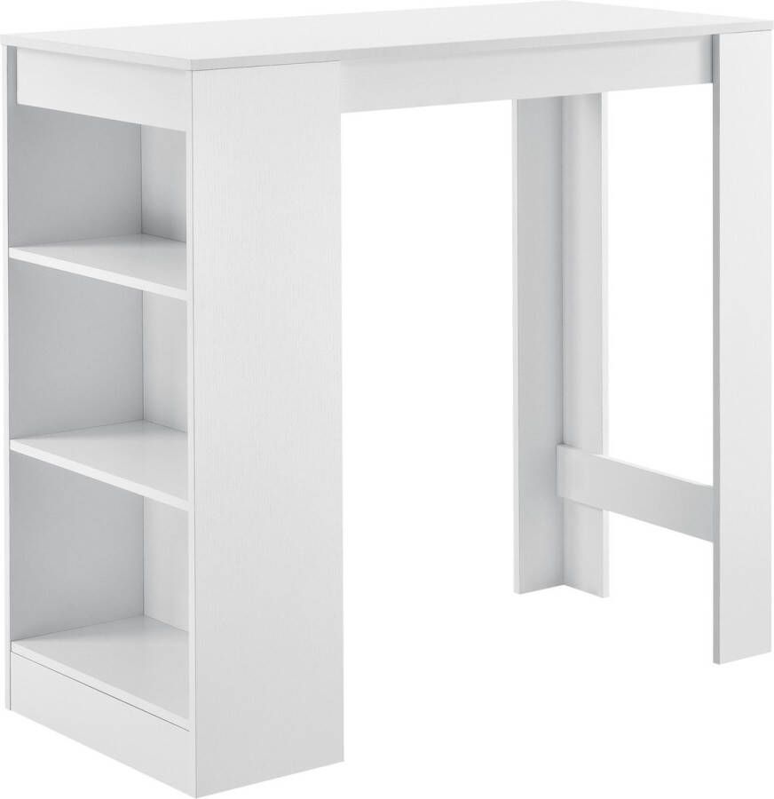 Unbranded Bartafel Liliana Met 3 Planken 110x50x103 cm Wit Spaanplaat Modern Design - Foto 2