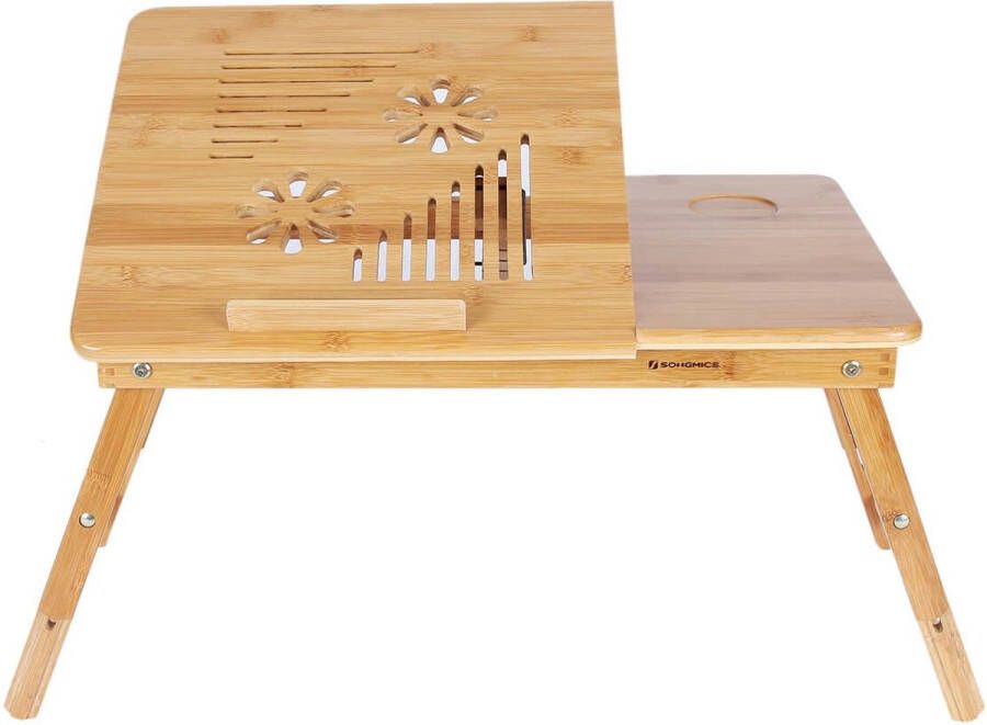 Unbranded Bedtafel deluxe Laptoptafel kussen Tafeltje voor op bed Ontbijttafeltje Verstelbaar Schoottafel Bamboe - Foto 3