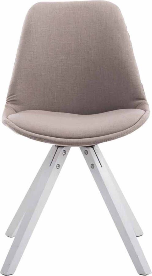 Inandoutdoormatch Bezoekersstoel Orlando Eetkamerstoel Taupe stof Donkergrijze poten Set van 1 Zithoogte 48 cm Deluxe Vaderdag cadeau - Foto 2