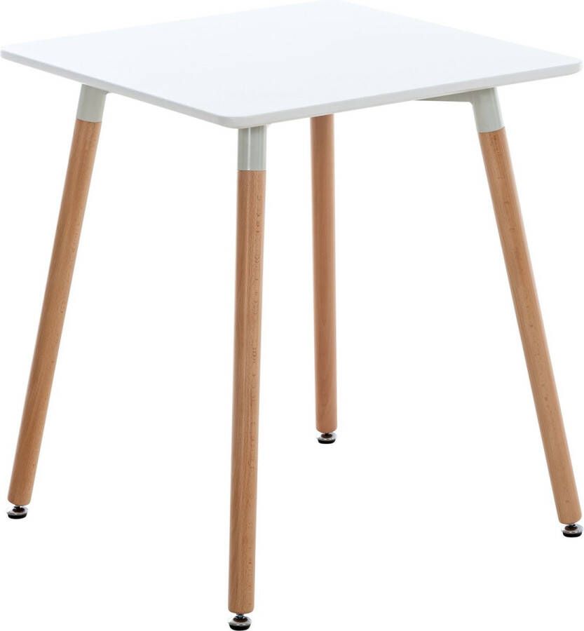 Unbranded Bijzettafel Classic laptoptafel hout Ontbijt Bed Vierkant Wit 60x60x70cm
