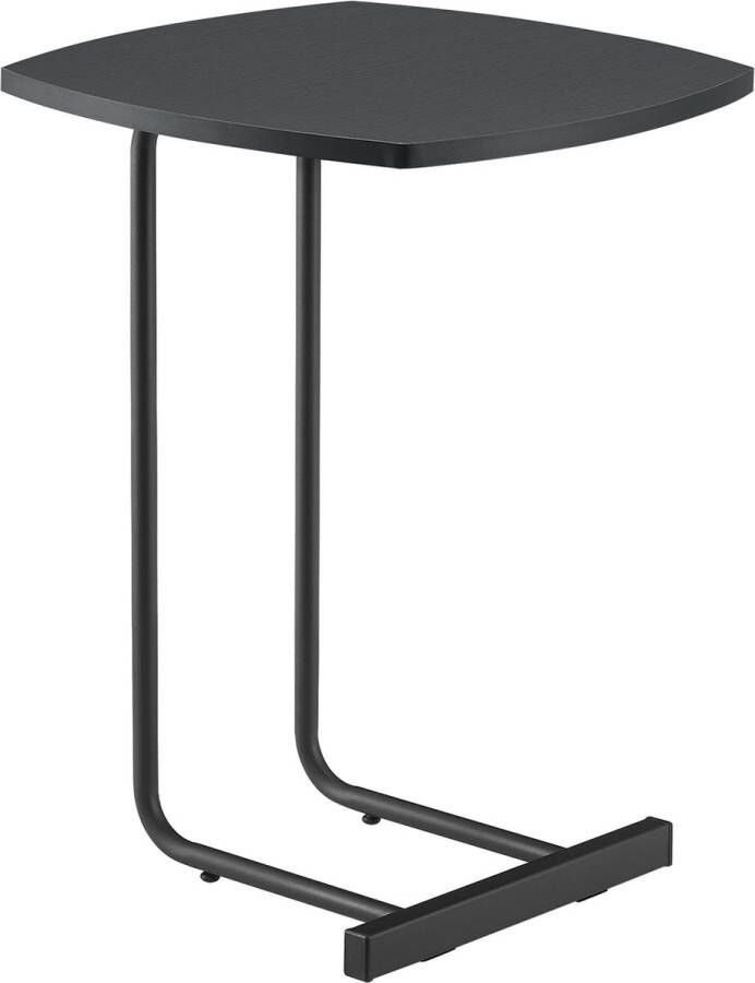 Inandoutdoormatch Bijzettafel Elisabete 55x40x40 cm Zwart MDF en Metaal Poedercoating Stijlvol Design