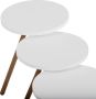 Unbranded Bijzettafel Fred Set van 3 Rond Houtkleurig en Wit Spaanplaat en Beuken Stijlvol Design - Thumbnail 1