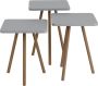 Unbranded Bijzettafel Margrit Set van 3 Grijs Spaanplaat en Beukenhout 41 45 49x34x34 cm Modern Design - Thumbnail 1