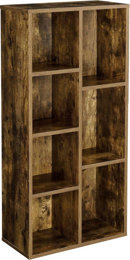 Unbranded Boekenkast Audrea Met 7 Vakken 106x50x24 cm Hout donker Spaanplaat Modern Design