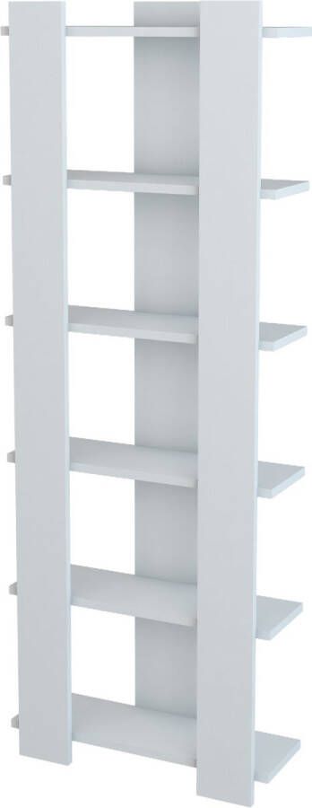 Inandoutdoormatch Boekenkast Marcos Plank 160x60x19.5 cm Wit 6 Planken Spaanplaat Open Planken