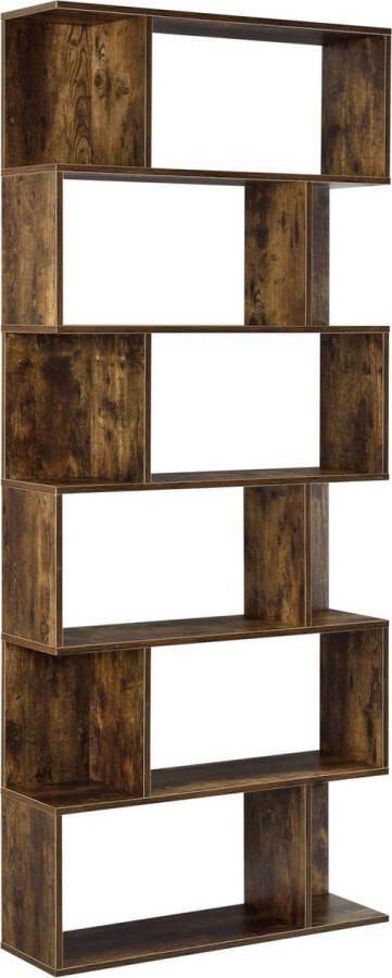 Unbranded Boekenkast Plank Edna 192x80x24 cm Walnootkleurig Spaanplaat Decoratief Design - Foto 2