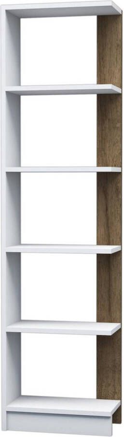 Unbranded Boekenkast Plank Geordie 170x45x22 cm Wit en Walnoot Spaanplaat Modern design