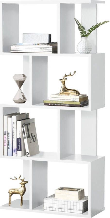 Unbranded Boekenkast Plank Isa 130x60x24 cm Wit Spaanplaat Duurzame Boekenkast Stijlvol Design