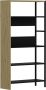 Unbranded Boekenkast Plank Nazaret Eik en Zwart Mat Spaanplaat en Metaal Decoratieve Boekenkast Stijlvolle Look - Thumbnail 1