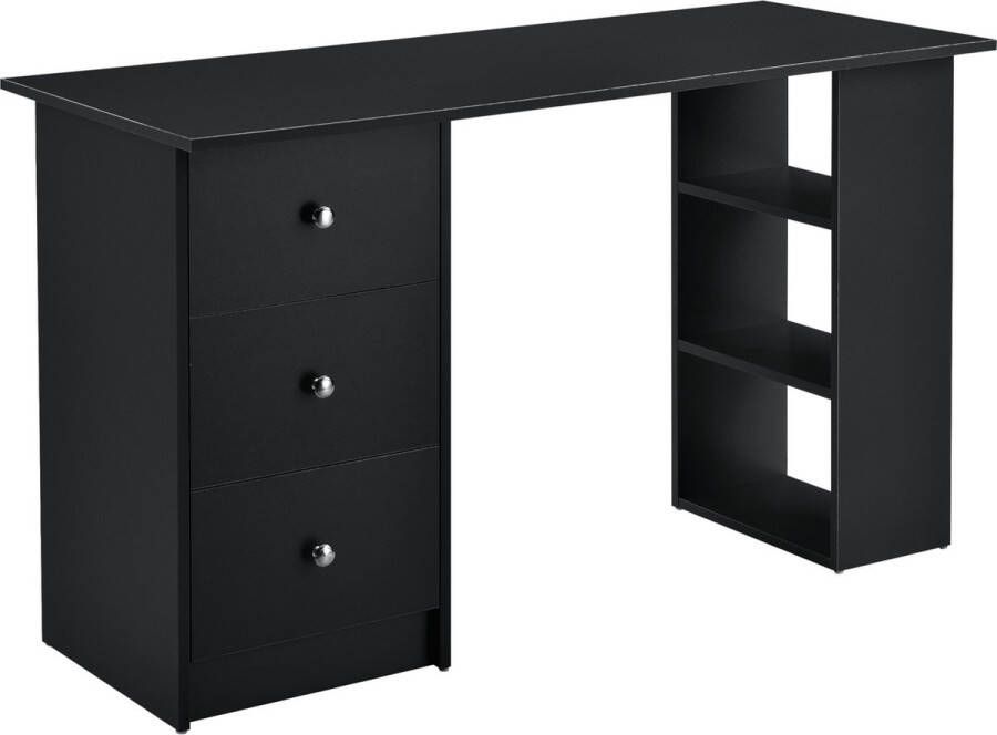 Unbranded Bureau Christophe Met 3 Laden 120x49x72 cm Zwart Spaanplaat Stijlvol Design - Foto 2