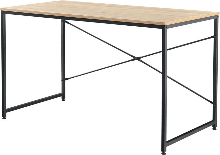 Unbranded Bureau Gina 120x60x72 cm Spaanplaat en Metaal Zwart en Eikenkleurig Modern Design