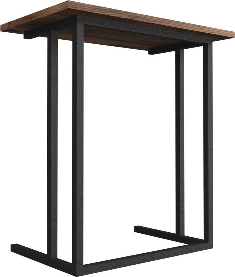 Unbranded Bureau Hernando Laptoptafel 65 5x60x35 5 cm Eiken Antiek en Zwart Spaanplaat en Metaal Modern Design