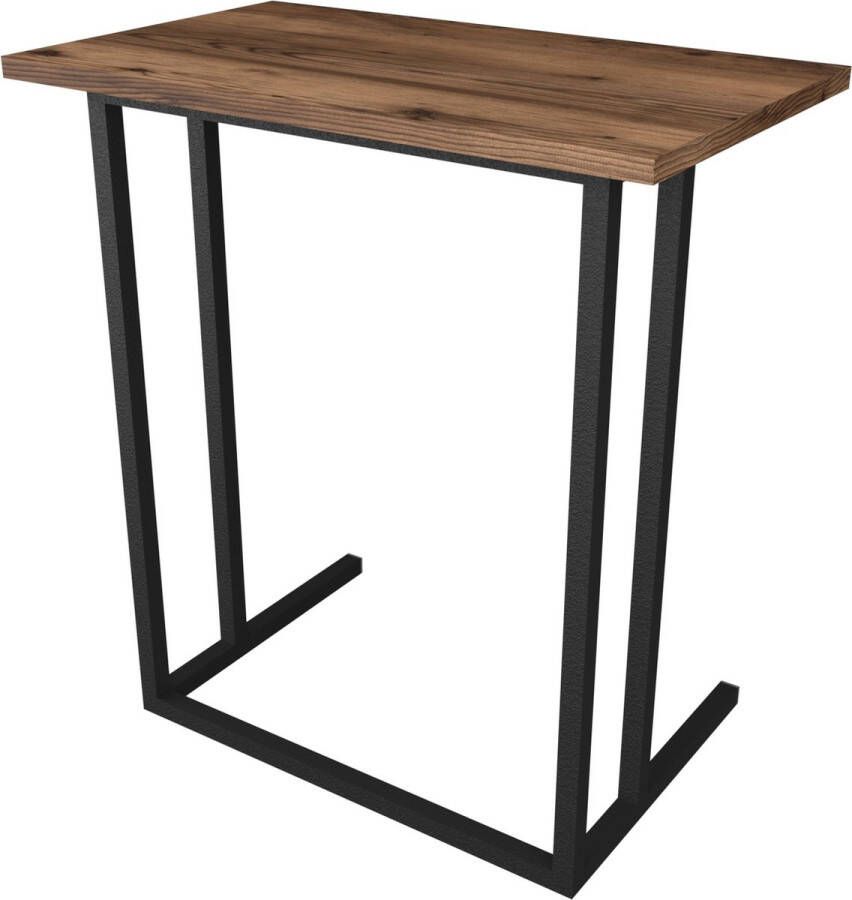 Unbranded Bureau Hernando Laptoptafel 65 5x60x35 5 cm Eiken Antiek en Zwart Spaanplaat en Metaal Modern Design